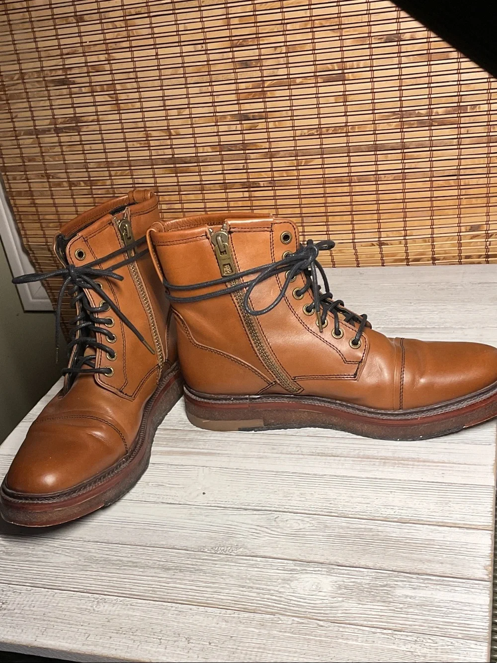 Coach Brown Leather Men's Henry Side Zip Boots Size EUC size 9.5